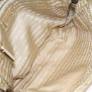 PRADA Hand Bag Nylon Leather Beige Gold Auth bs26363-10