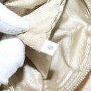 PRADA Hand Bag Nylon Leather Beige Gold Auth bs26363-11