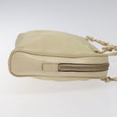 PRADA Hand Bag Nylon Leather Beige Gold Auth bs26363-3