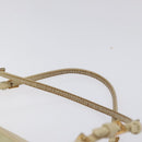 PRADA Hand Bag Nylon Leather Beige Gold Auth bs26363-14