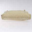 PRADA Hand Bag Nylon Leather Beige Gold Auth bs26363-5
