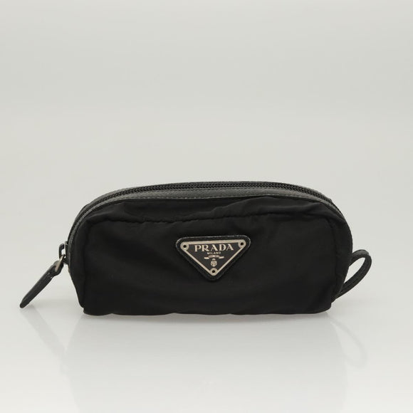 PRADA Pouch Nylon 2Set Black Pink Auth bs26370
