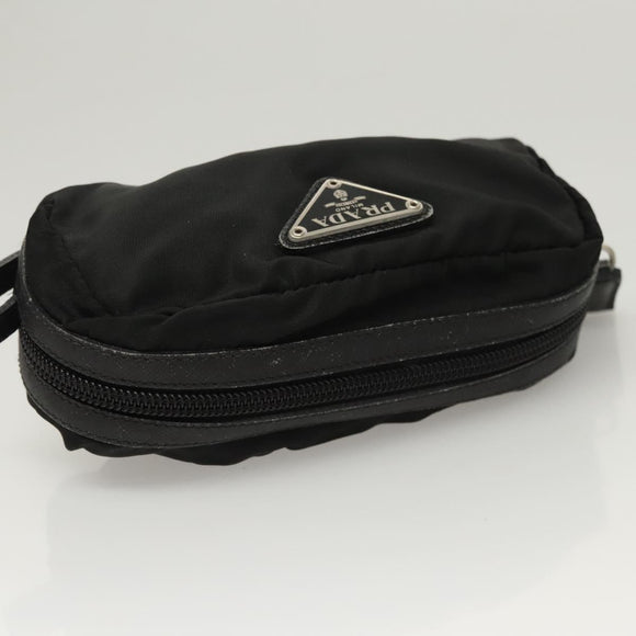 PRADA Pouch Nylon 2Set Black Pink Auth bs26370