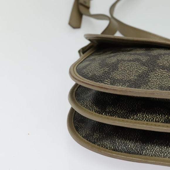 SAINT LAURENT Shoulder Bag PVC Leather Beige Auth bs26374