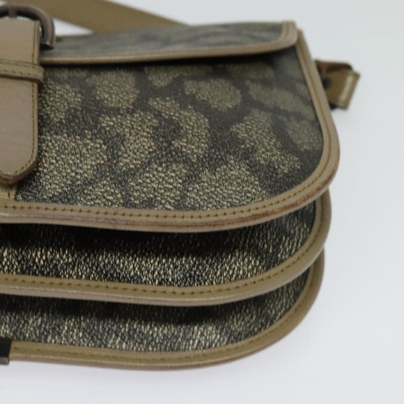 SAINT LAURENT Shoulder Bag PVC Leather Beige Auth bs26374