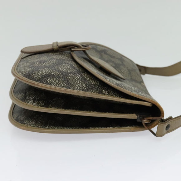 SAINT LAURENT Shoulder Bag PVC Leather Beige Auth bs26374