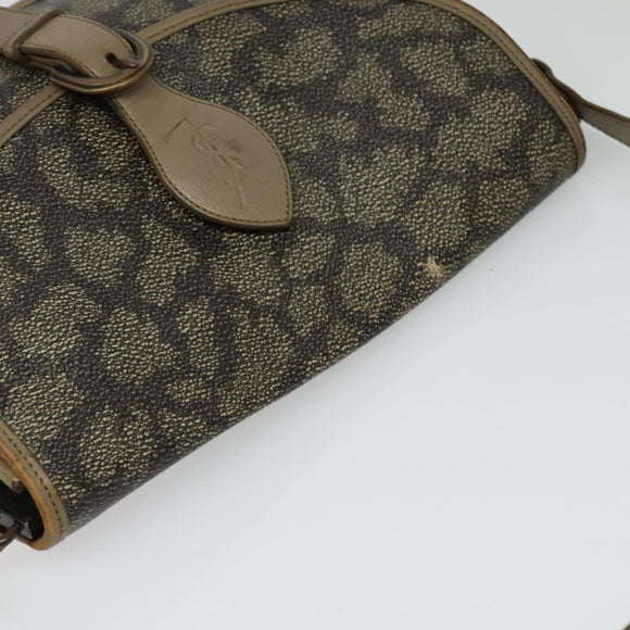 SAINT LAURENT Shoulder Bag PVC Leather Beige Auth bs26374