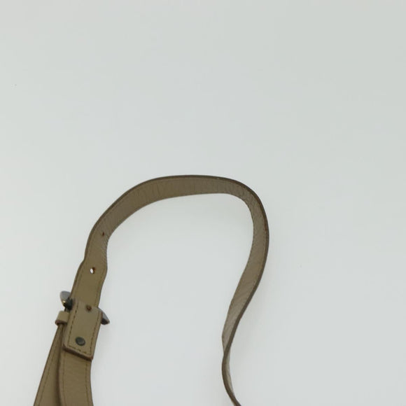 SAINT LAURENT Shoulder Bag PVC Leather Beige Auth bs26374