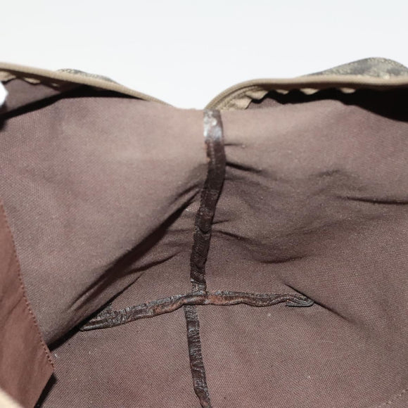 SAINT LAURENT Shoulder Bag PVC Leather Beige Auth bs26375