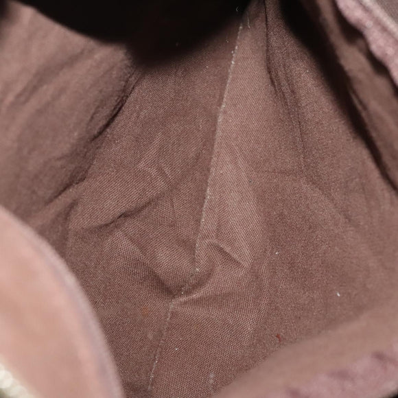 SAINT LAURENT Shoulder Bag PVC Leather Beige Auth bs26375