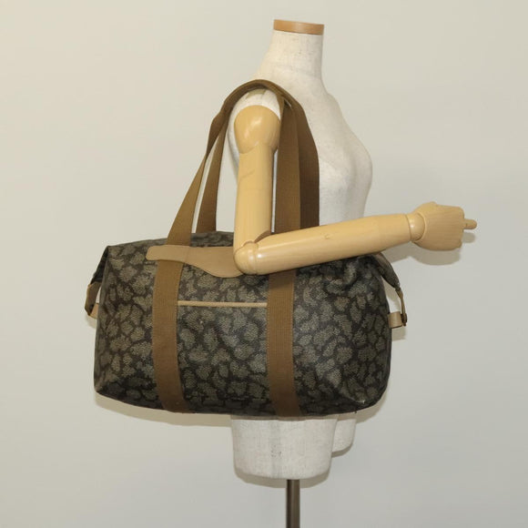 SAINT LAURENT Shoulder Bag PVC Leather Beige Auth bs26375