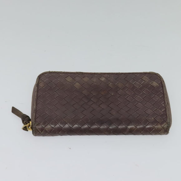 BOTTEGA VENETA INTRECCIATO Wallet Leather 2Set Beige Brown Auth bs26378