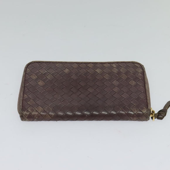BOTTEGA VENETA INTRECCIATO Wallet Leather 2 Set Beige Brown Auth bs26378