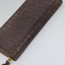 BOTTEGA VENETA INTRECCIATO Wallet Leather 2Set Beige Brown Auth bs26378-17