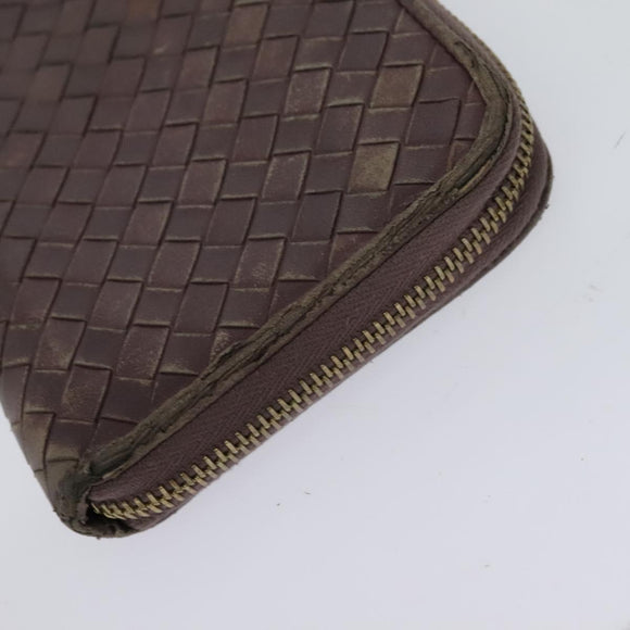 BOTTEGA VENETA INTRECCIATO Wallet Leather 2Set Beige Brown Auth bs26378
