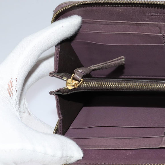 BOTTEGA VENETA INTRECCIATO Wallet Leather 2Set Beige Brown Auth bs26378