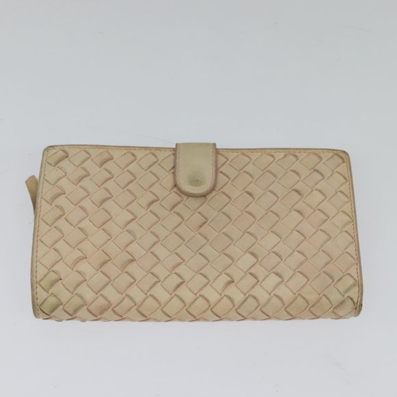 BOTTEGA VENETA INTRECCIATO Wallet Leather 2 Set Beige Brown Auth bs26378