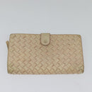BOTTEGA VENETA INTRECCIATO Wallet Leather 2Set Beige Brown Auth bs26378-2