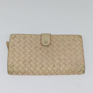 BOTTEGA VENETA INTRECCIATO Wallet Leather 2Set Beige Brown Auth bs26378 - 0