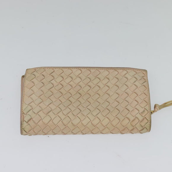 BOTTEGA VENETA INTRECCIATO Wallet Leather 2 Set Beige Brown Auth bs26378