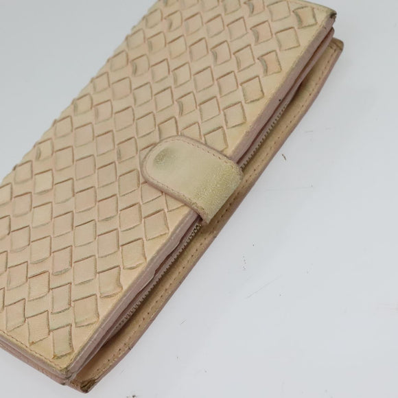 BOTTEGA VENETA INTRECCIATO Wallet Leather 2 Set Beige Brown Auth bs26378