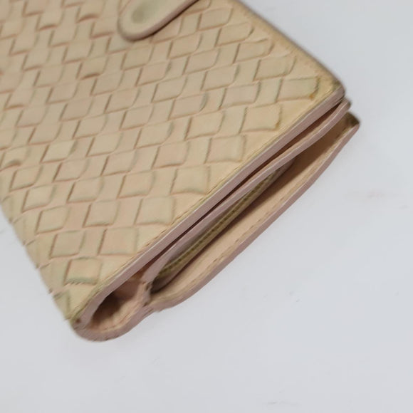 BOTTEGA VENETA INTRECCIATO Wallet Leather 2 Set Beige Brown Auth bs26378