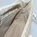 Christian Dior Trotter Canvas Romantic Bag PVC Beige Silver Auth bs26382-18