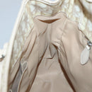 Christian Dior Trotter Canvas Romantic Bag PVC Beige Silver Auth bs26382-19