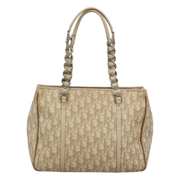 Christian Dior Trotter Canvas Romantic Bag PVC Beige Silver Auth bs26382 - 0