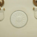 VERSACE Hand Bag Leather White Gold Auth bs26384-18