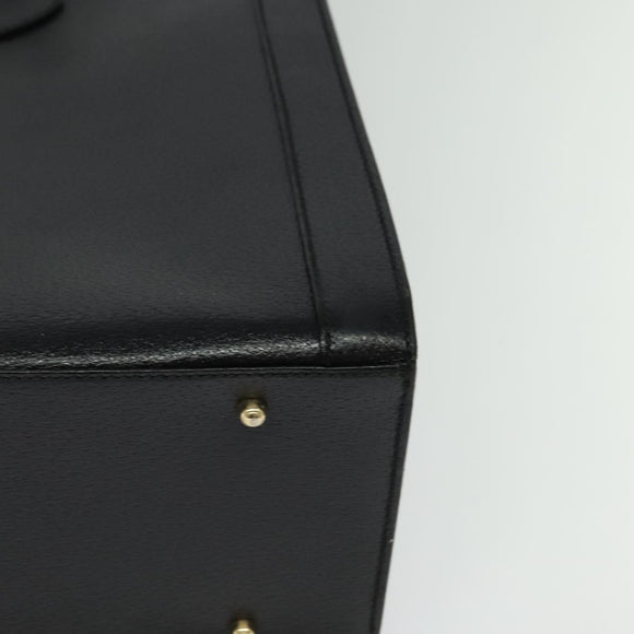 GUCCI Bamboo Hand Bag Leather Black Gold 002 1186 0259 Auth bs26393