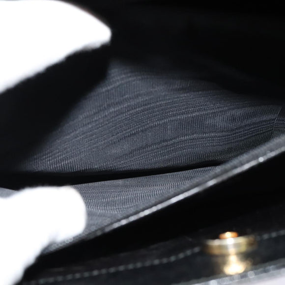 GUCCI Bamboo Hand Bag Leather Black Gold 002 1186 0259 Auth bs26393