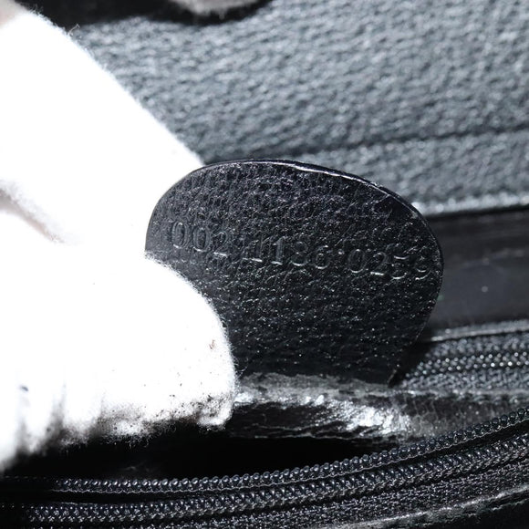 GUCCI Bamboo Hand Bag Leather Black Gold 002 1186 0259 Auth bs26393