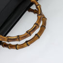GUCCI Bamboo Hand Bag Leather Black Gold 002 1186 0259 Auth bs26393-7