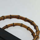 GUCCI Bamboo Hand Bag Leather Black Gold 002 1186 0259 Auth bs26393-8