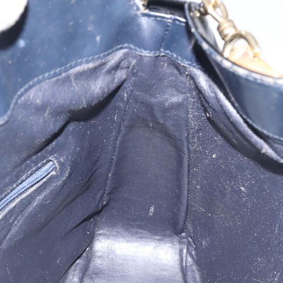 GUCCI Bamboo Hand Bag Enamel Black Gold 001 1014 1638 0 Auth bs26395