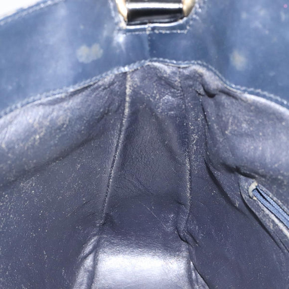 GUCCI Bamboo Hand Bag Enamel Black Gold 001 1014 1638 0 Auth bs26395