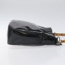 GUCCI Bamboo Hand Bag Enamel Black Gold 001 1014 1638 0 Auth bs26395-3