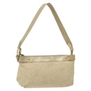 Salvatore Ferragamo Gancini Shoulder Bag Canvas Beige Gold Auth bs26398-1
