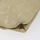 Salvatore Ferragamo Gancini Shoulder Bag Canvas Beige Gold Auth bs26398-16