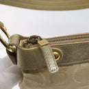Salvatore Ferragamo Gancini Shoulder Bag Canvas Beige Gold Auth bs26398-10