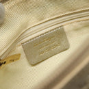 Salvatore Ferragamo Gancini Shoulder Bag Canvas Beige Gold Auth bs26398-12