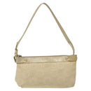 Salvatore Ferragamo Gancini Shoulder Bag Canvas Beige Gold Auth bs26398-13