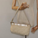 Salvatore Ferragamo Gancini Shoulder Bag Canvas Beige Gold Auth bs26398-21