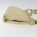 Salvatore Ferragamo Gancini Shoulder Bag Canvas Beige Gold Auth bs26398-3
