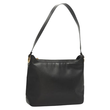 Salvatore Ferragamo Shoulder Bag Leather Black Gold Auth bs26401