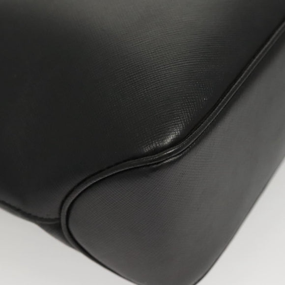 Salvatore Ferragamo Shoulder Bag Leather Black Gold Auth bs26401