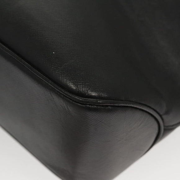 Salvatore Ferragamo Shoulder Bag Leather Black Gold Auth bs26401