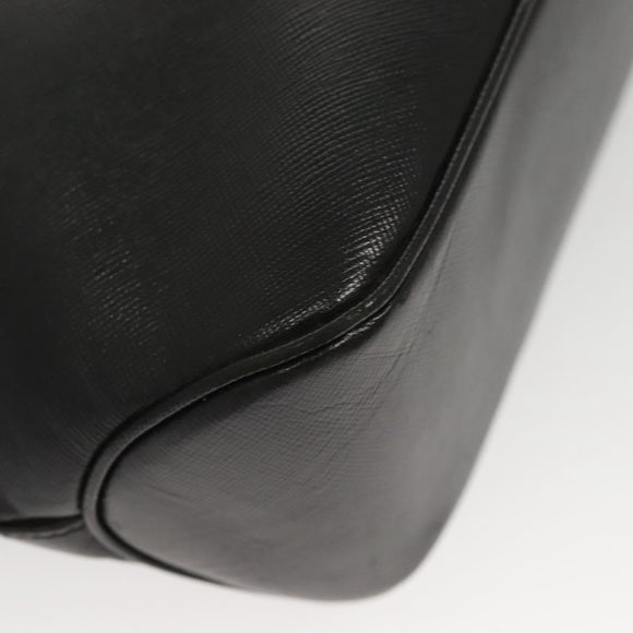 Salvatore Ferragamo Shoulder Bag Leather Black Gold Auth bs26401