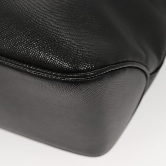 Salvatore Ferragamo Shoulder Bag Leather Black Gold Auth bs26401